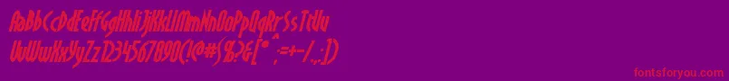 CrichtonBoldItalic-Schriftart – Rote Schriften auf violettem Hintergrund