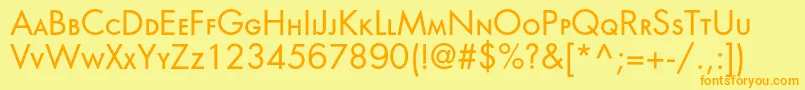 Orenburgscc-Schriftart – Orangefarbene Schriften auf gelbem Hintergrund