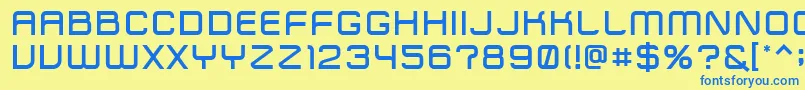 ZipTypefaceDemibold Font – Blue Fonts on Yellow Background