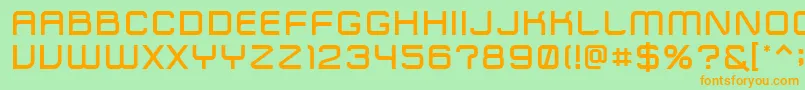 ZipTypefaceDemibold-Schriftart – Orangefarbene Schriften auf grünem Hintergrund