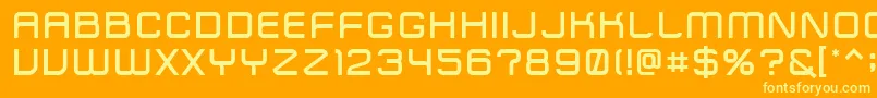 ZipTypefaceDemibold-Schriftart – Gelbe Schriften auf orangefarbenem Hintergrund