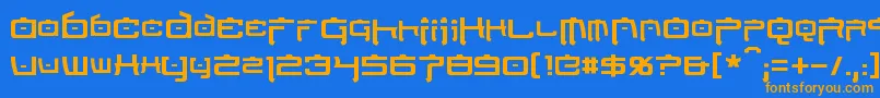 NipponTech Font – Orange Fonts on Blue Background