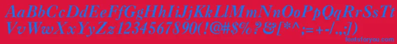 TintinabulationBoldItalic Font – Blue Fonts on Red Background