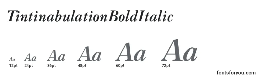 TintinabulationBoldItalic Font Sizes