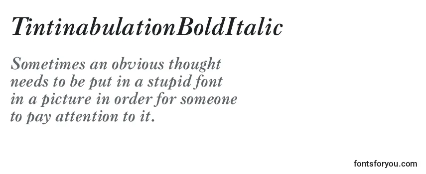 Review of the TintinabulationBoldItalic Font