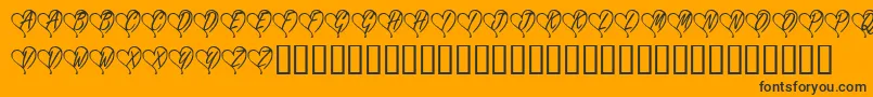 KrYoursTruly-Schriftart – Schwarze Schriften auf orangefarbenem Hintergrund