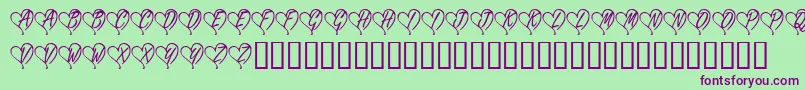 KrYoursTruly Font – Purple Fonts on Green Background