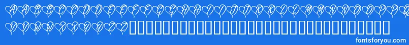 KrYoursTruly-Schriftart – Weiße Schriften auf blauem Hintergrund