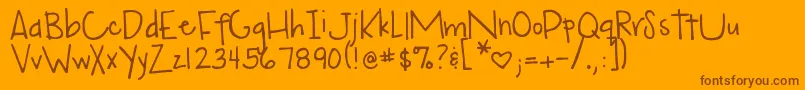 Шрифт DjbMyMoodRingSaysBlah – коричневые шрифты на оранжевом фоне