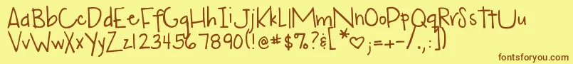 fuente DjbMyMoodRingSaysBlah – Fuentes Marrones Sobre Fondo Amarillo