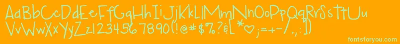 fuente DjbMyMoodRingSaysBlah – Fuentes Verdes Sobre Fondo Naranja