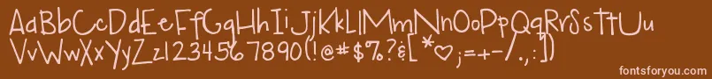 DjbMyMoodRingSaysBlah Font – Pink Fonts on Brown Background