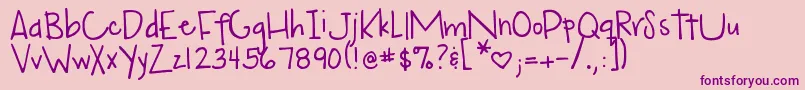 fuente DjbMyMoodRingSaysBlah – Fuentes Moradas Sobre Fondo Rosa