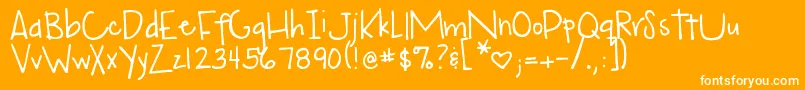 DjbMyMoodRingSaysBlah Font – White Fonts on Orange Background