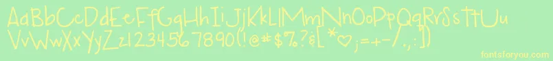 DjbMyMoodRingSaysBlah Font – Yellow Fonts on Green Background