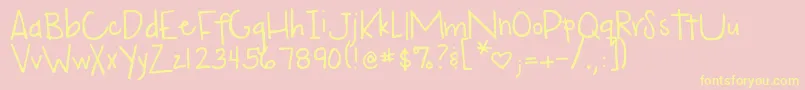 DjbMyMoodRingSaysBlah-Schriftart – Gelbe Schriften auf rosa Hintergrund