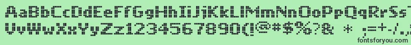 Mobilefont-fontti – mustat fontit vihreällä taustalla
