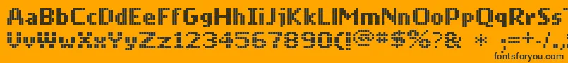 Mobilefont Font – Black Fonts on Orange Background