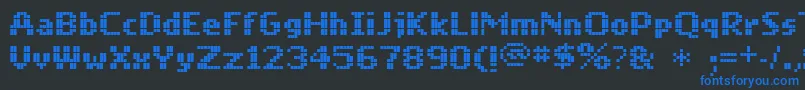 Czcionka Mobilefont – niebieskie czcionki na czarnym tle