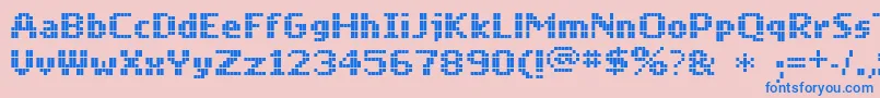 Czcionka Mobilefont – niebieskie czcionki na różowym tle