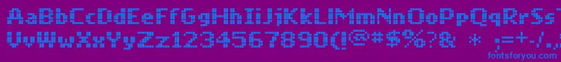 Mobilefont Font – Blue Fonts on Purple Background