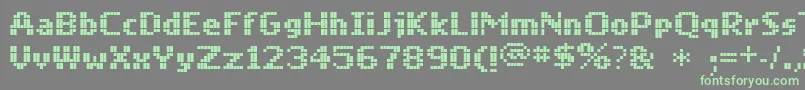 Fonte Mobilefont – fontes verdes em um fundo cinza