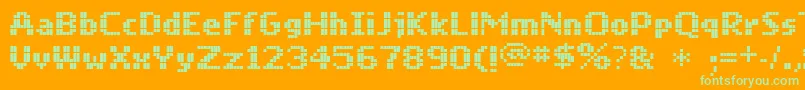 Mobilefont Font – Green Fonts on Orange Background