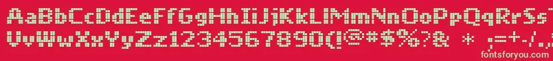 Police Mobilefont – polices vertes sur fond rouge