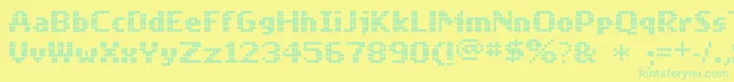 Czcionka Mobilefont – zielone czcionki na żółtym tle