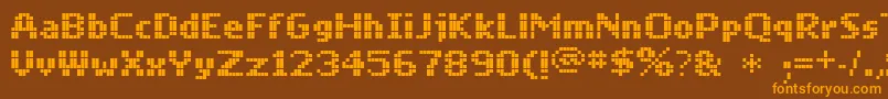 Czcionka Mobilefont – pomarańczowe czcionki na brązowym tle