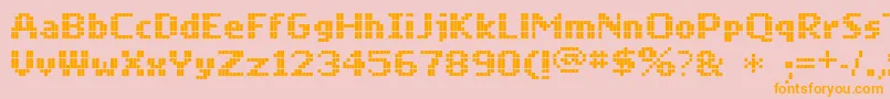 Mobilefont Font – Orange Fonts on Pink Background