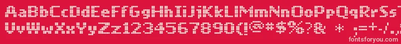 Mobilefont-fontti – vaaleanpunaiset fontit punaisella taustalla