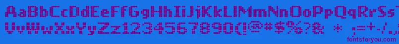 Czcionka Mobilefont – fioletowe czcionki na niebieskim tle