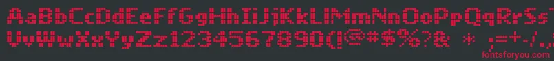フォントMobilefont – 黒い背景に赤い文字