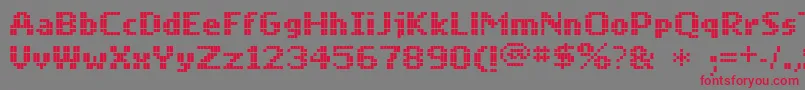 フォントMobilefont – 赤い文字の灰色の背景