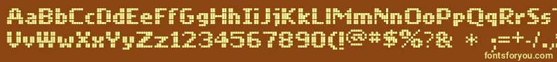 Шрифт Mobilefont – жёлтые шрифты на коричневом фоне