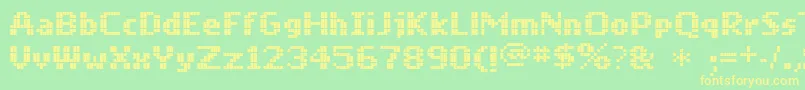 fuente Mobilefont – Fuentes Amarillas Sobre Fondo Verde
