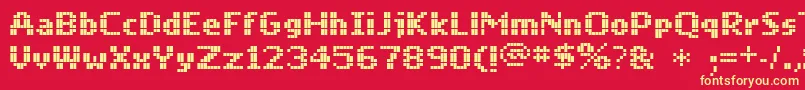 Mobilefont Font – Yellow Fonts on Red Background