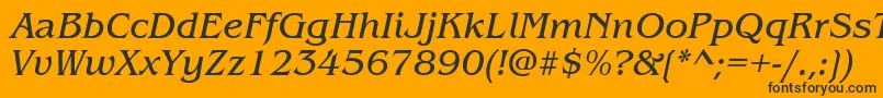 Czcionka ItcBenguiatBookItalic – czarne czcionki na pomarańczowym tle
