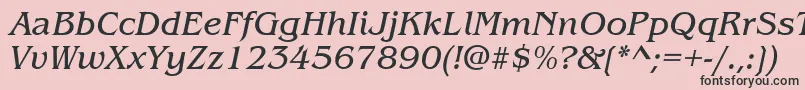 Czcionka ItcBenguiatBookItalic – czarne czcionki na różowym tle