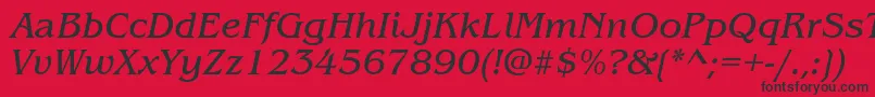 ItcBenguiatBookItalic Font – Black Fonts on Red Background