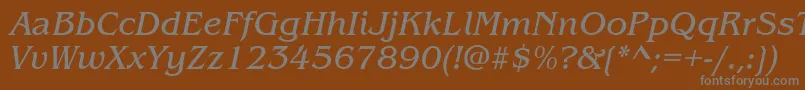 ItcBenguiatBookItalic Font – Gray Fonts on Brown Background