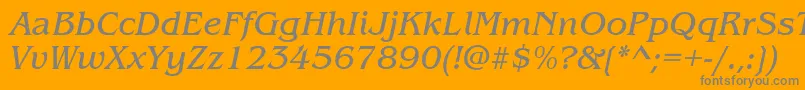 ItcBenguiatBookItalic Font – Gray Fonts on Orange Background