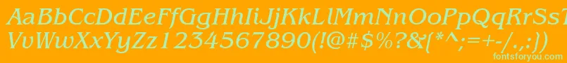 ItcBenguiatBookItalic Font – Green Fonts on Orange Background