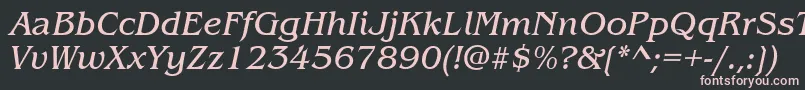 Шрифт ItcBenguiatBookItalic – розовые шрифты на чёрном фоне