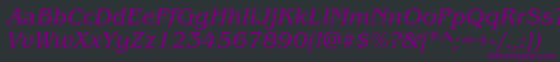 フォントItcBenguiatBookItalic – 黒い背景に紫のフォント