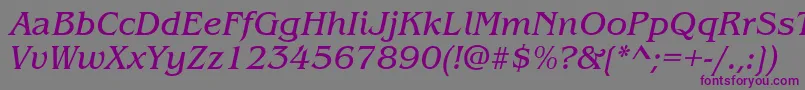 ItcBenguiatBookItalic-Schriftart – Violette Schriften auf grauem Hintergrund