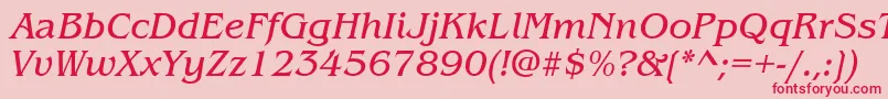 フォントItcBenguiatBookItalic – ピンクの背景に赤い文字
