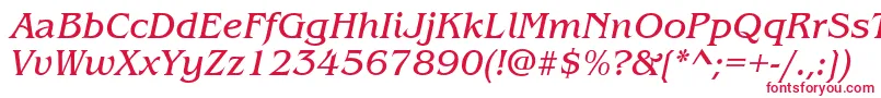 フォントItcBenguiatBookItalic – 白い背景に赤い文字