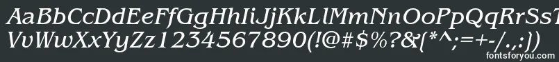 ItcBenguiatBookItalic-fontti – valkoiset fontit mustalla taustalla